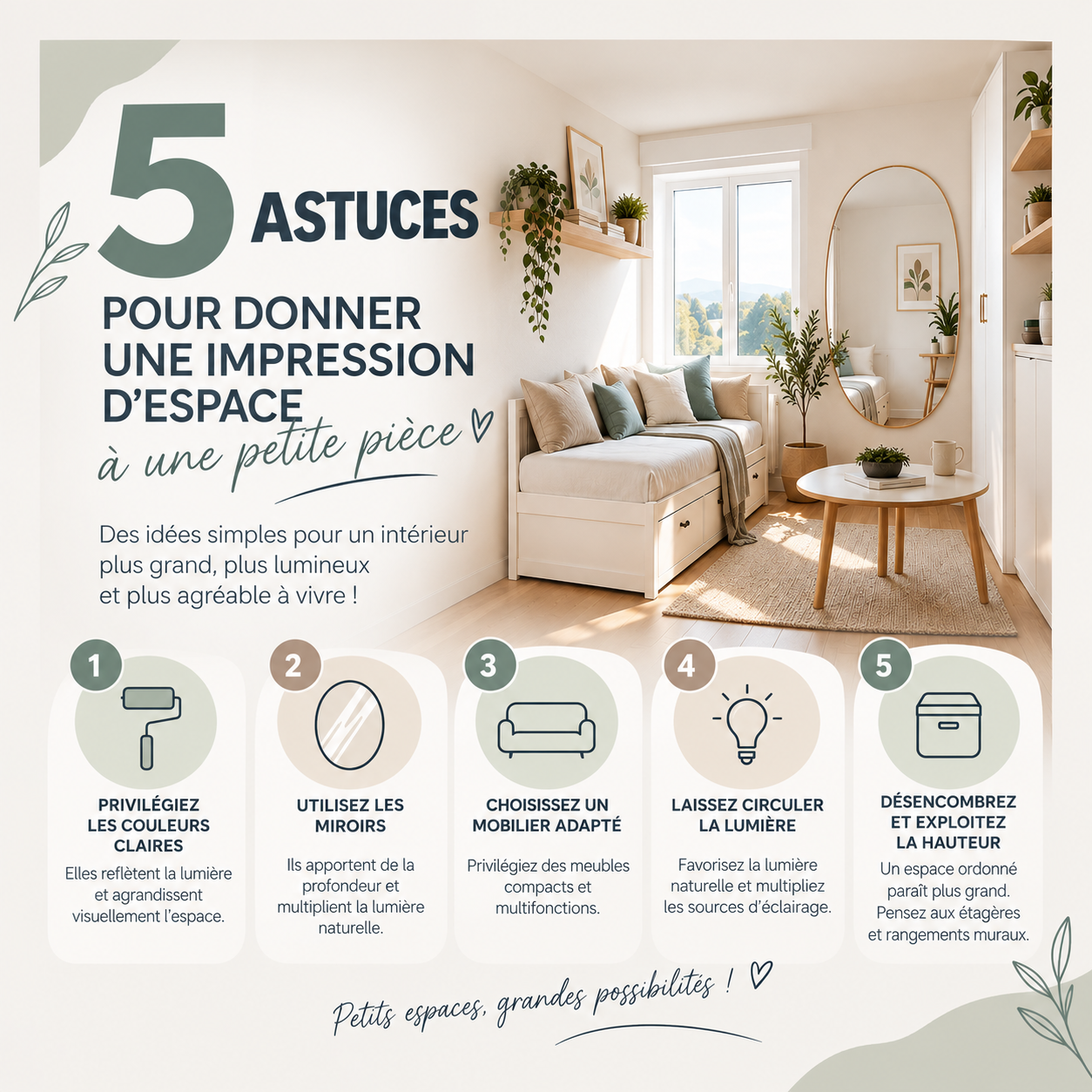 5 astuces pour donner une impression d’espace à une petite pièce